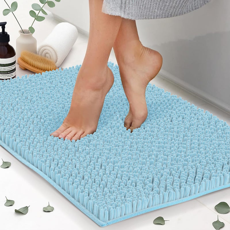 ITSOFT Chenille Bath Mats, Plush Absorbent Bath Mats Quick Dry, Soft & Machine Washable, Non Slip Carpet for Bathroom, Thick Bathroom Rugs, Shower Restroom Rug Mat, Alfombras De BaÃ±o, Bathrugs Matts,34"x21" - Image 1